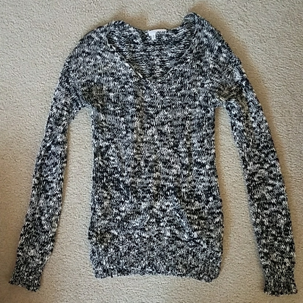 Black and white knit sweater